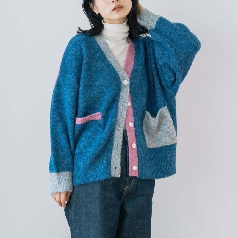 PONT DE CHALONS  ふわふわクレイジーパターンカーディガン /BL20